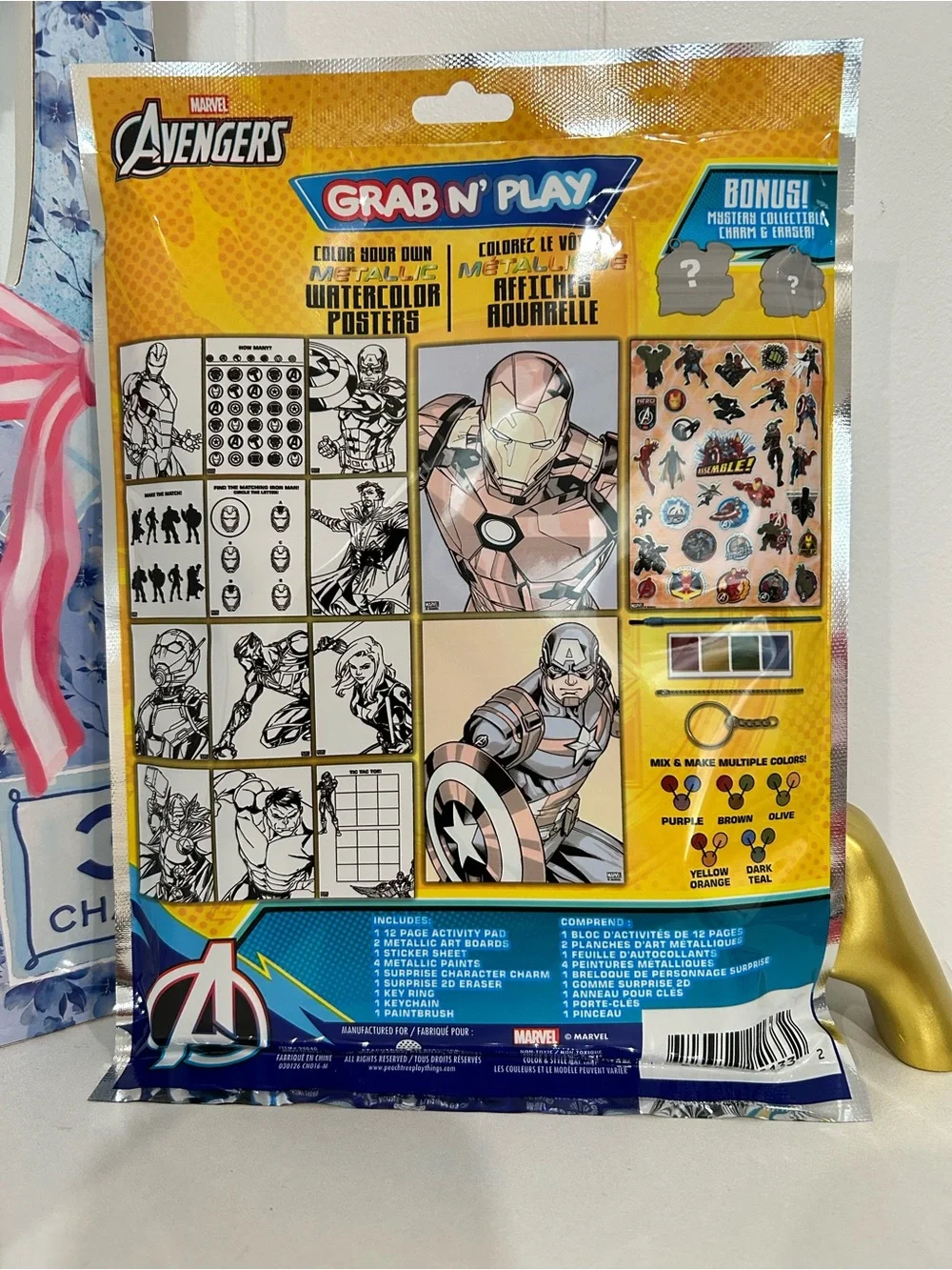 Disney Grab N' Play Kids Activity Packs - Blue, Green, Yellow, Pink